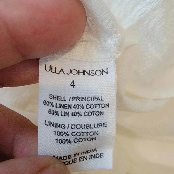 Ulla Johnson Leona Dress Midi Cotton Linen Lace Cottagecore Beach 4 - Picture 9 of 11